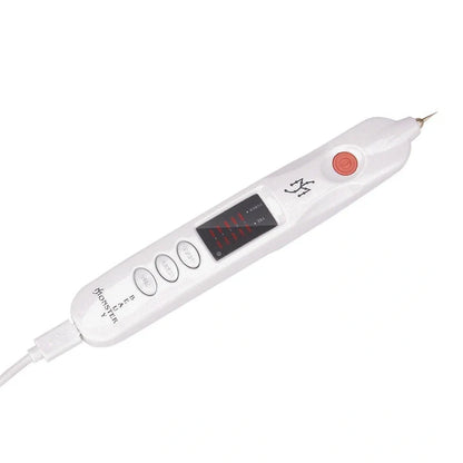 White multifunctional beauty instrument with adjustable speed settings, approximately 15cm length