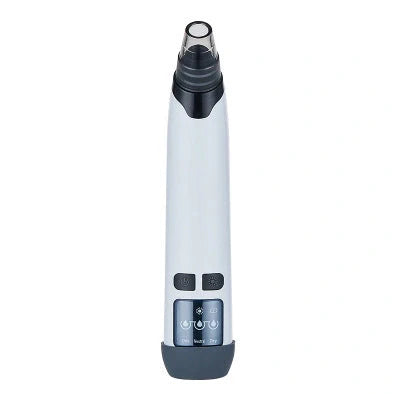 Blackhead suction instrument with oval, small round, and large round suction heads plus microcrystalline tip for facial treatment