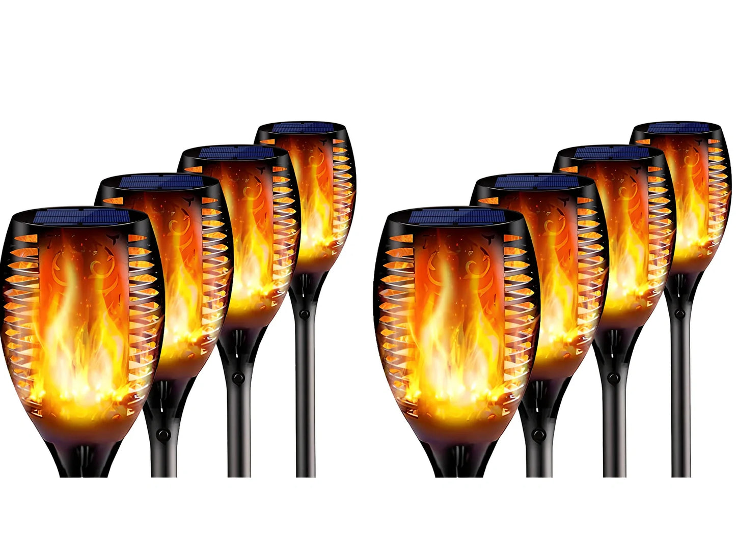 Solar flickering tiki torch light, 120cm height, IP65 outdoor garden spotlight with 12-51 LEDs
