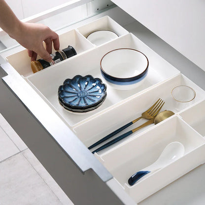 White ABS plastic combinable drawer sorting and finishing box for home organisation