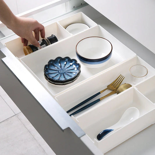 White ABS plastic combinable drawer sorting and finishing box for home organisation