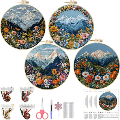 DIY embroidery material kit with cartoon and anime patterns for handmade cloth art creation