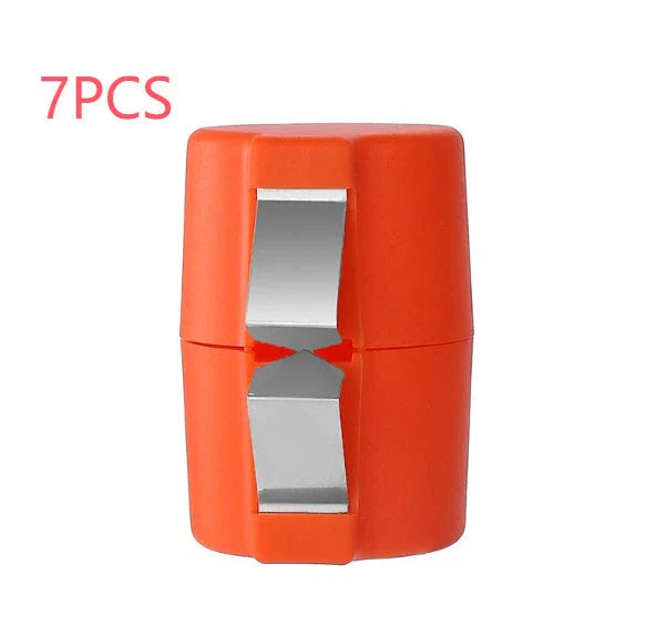 Premium egg cracker and separator made of stainless steel and plastic, available in various colors, used for effortless egg preparation in the kitchen