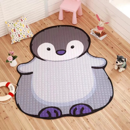 Soft cotton baby play mat with white tiger design for children's floor activities and living room decoration