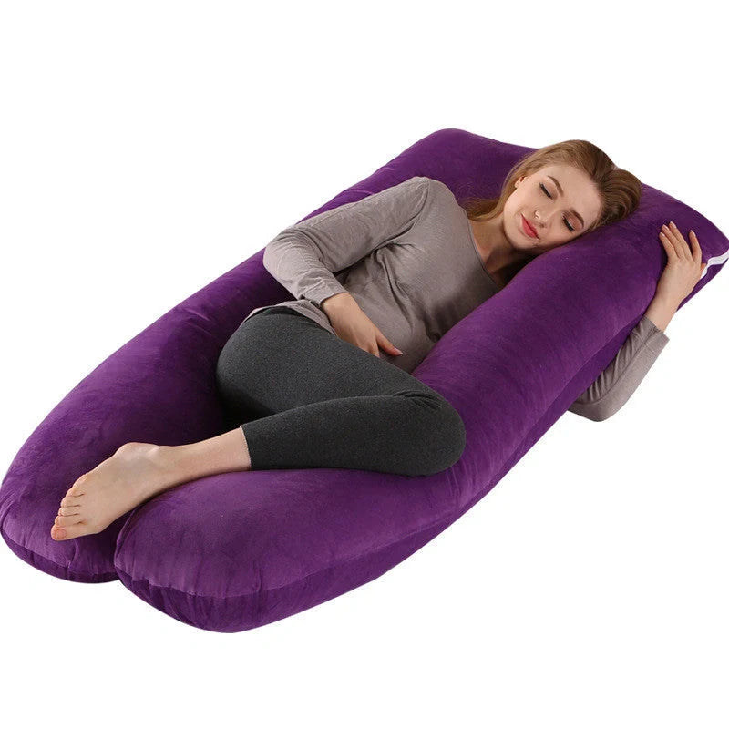 Comfort U-Shape Pregnancy Pillow with removable pure cotton cover for expectant mothers