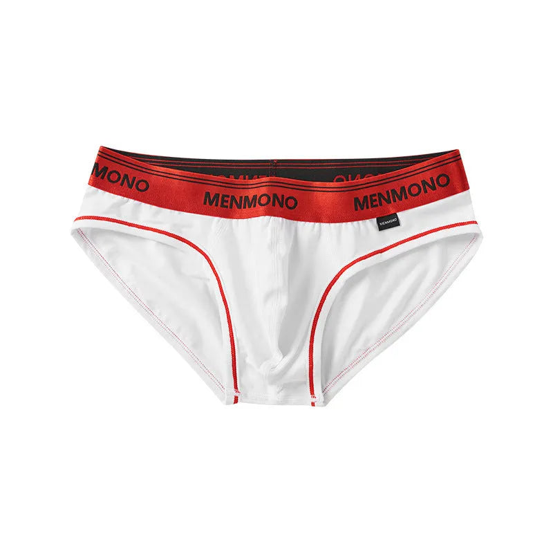 Men's cotton low waist briefs in a two-tone colour on a white background.