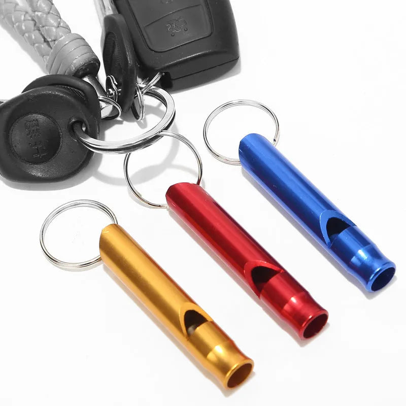 Aluminium survival whistle about 9 x 46mm with loud sound for hiking and outdoor signalling