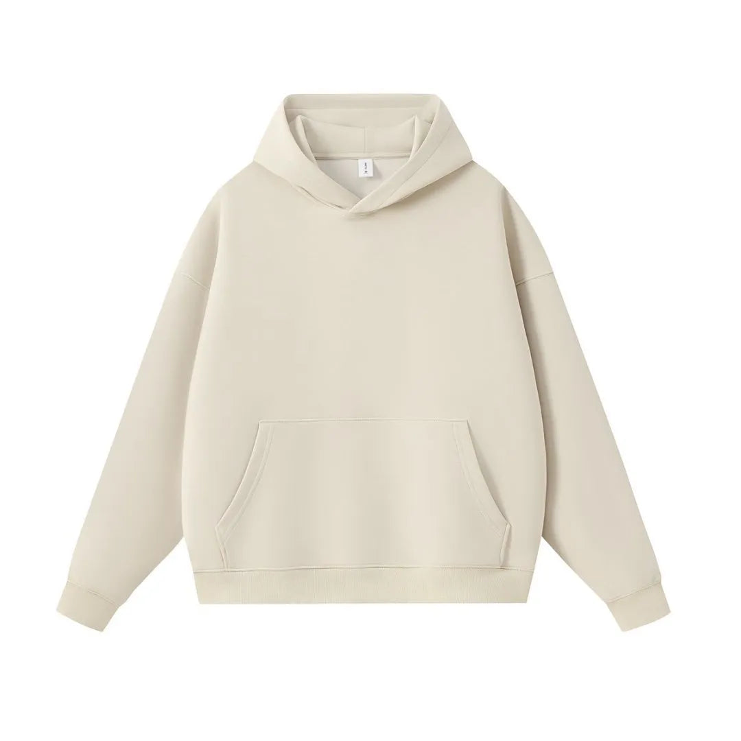 Unisex loose pullover hoodie in polyester, long sleeve, available in seven colours and sizes S to 3XL