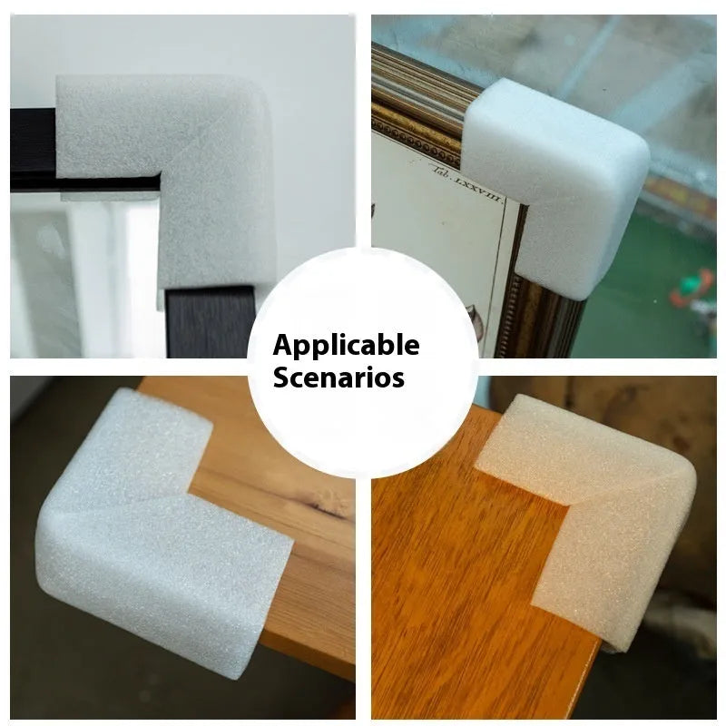EPE pearl cotton foam corner protectors showing slot design for furniture and door edge protection
