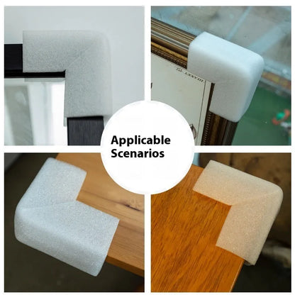 EPE pearl cotton foam corner protectors showing slot design for furniture and door edge protection