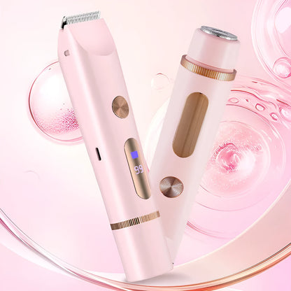 SKT667 purple, blue, and pink lady shaver electric hair removal device with display