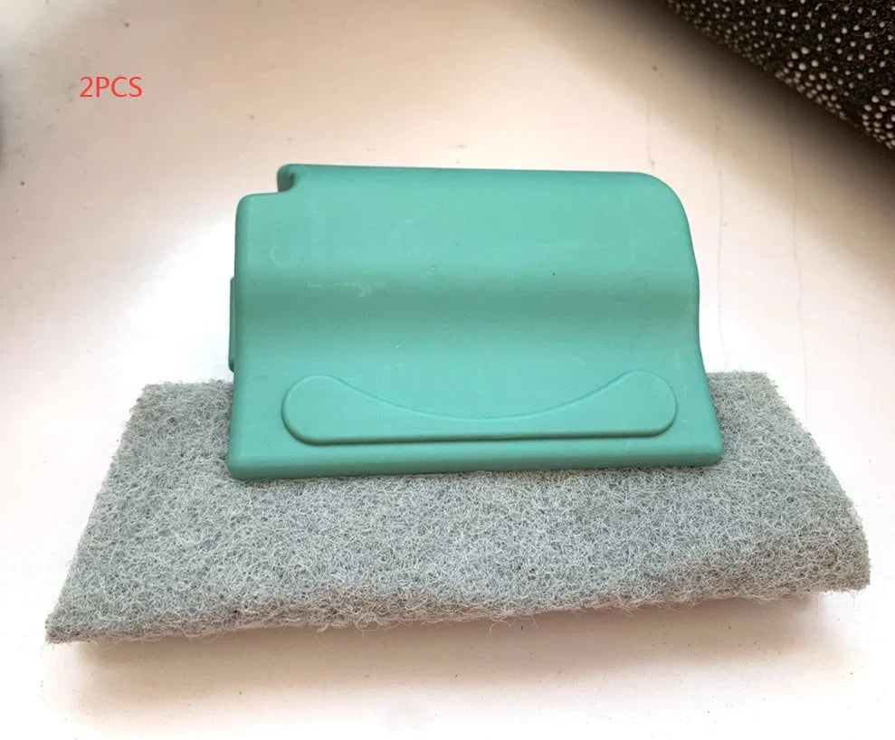 Creative Window Groove Cleaning Gap Brush Slot Cleaner with PP handle in beige, light grey, and blue
