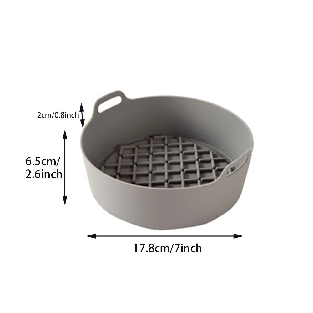 Reusable silicone air fryer pot liners in various colours and sizes