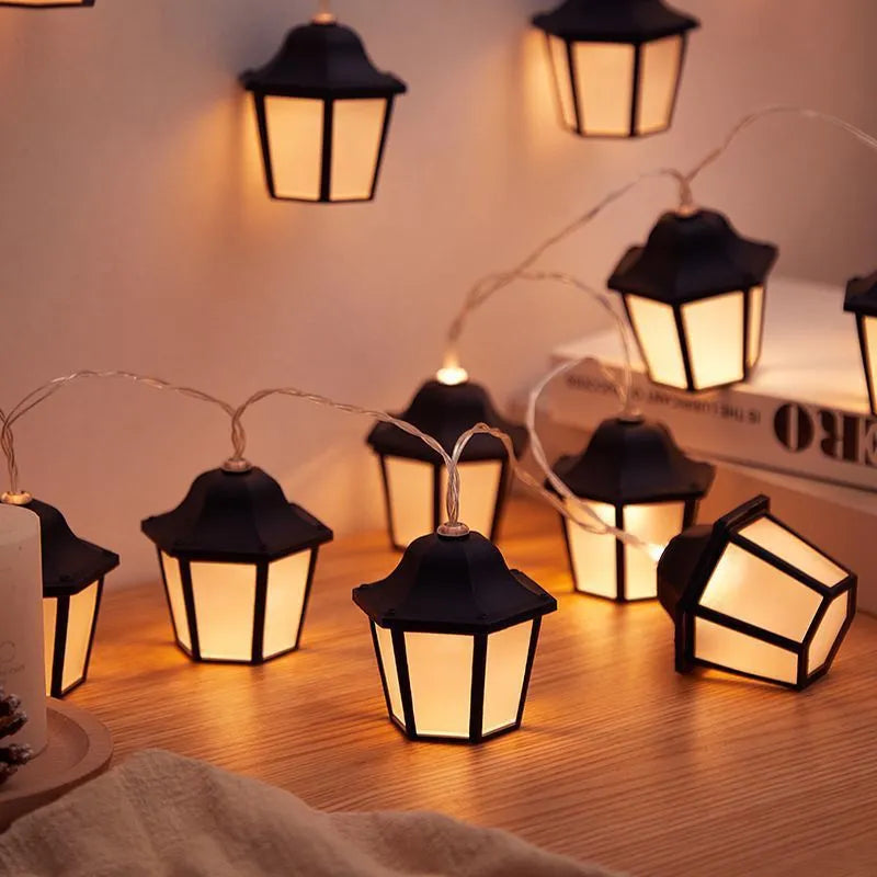 Warm white solar LED lighting chain for garden and villa decoration, 1m to 6.5m, battery USB solar options