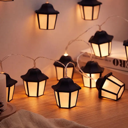Warm white solar LED lighting chain for garden and villa decoration, 1m to 6.5m, battery USB solar options