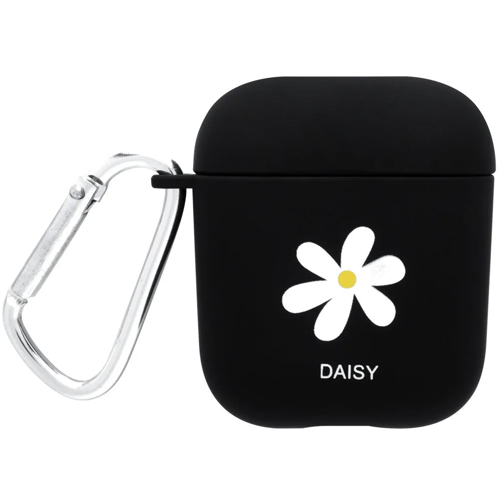 Black and Pink hard PC plastic covers for AirPods cases with decorative patterns.