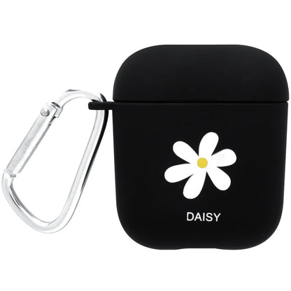 Black and Pink hard PC plastic covers for AirPods cases with decorative patterns.