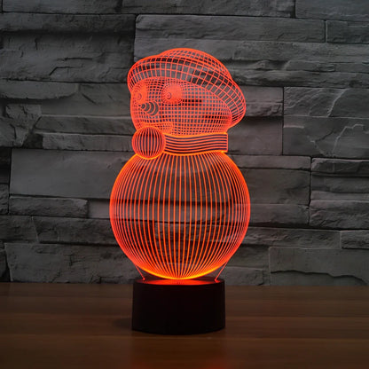 Colourful 3D snowman LED Christmas lights measuring 20.8cm with remote control