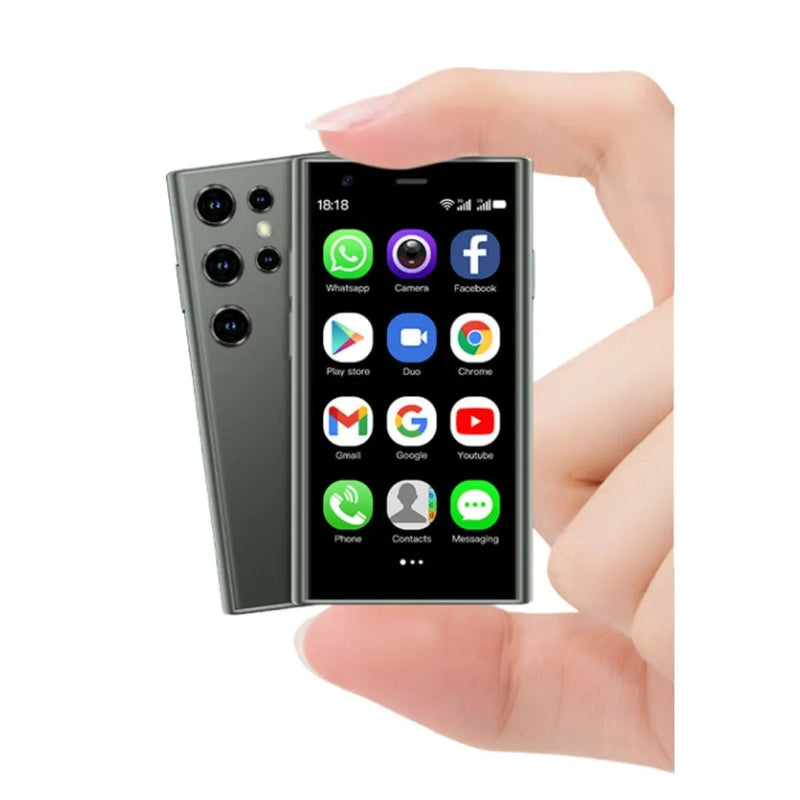 S23PRO & XS15 Mini Smart Small Mobile Phone with 30 Screen Quad Core 2GB RAM 16GB Storage GSM CDMA Android 3G Network WIFI in Black Green or Pink Purple Colour Straight Plate Design