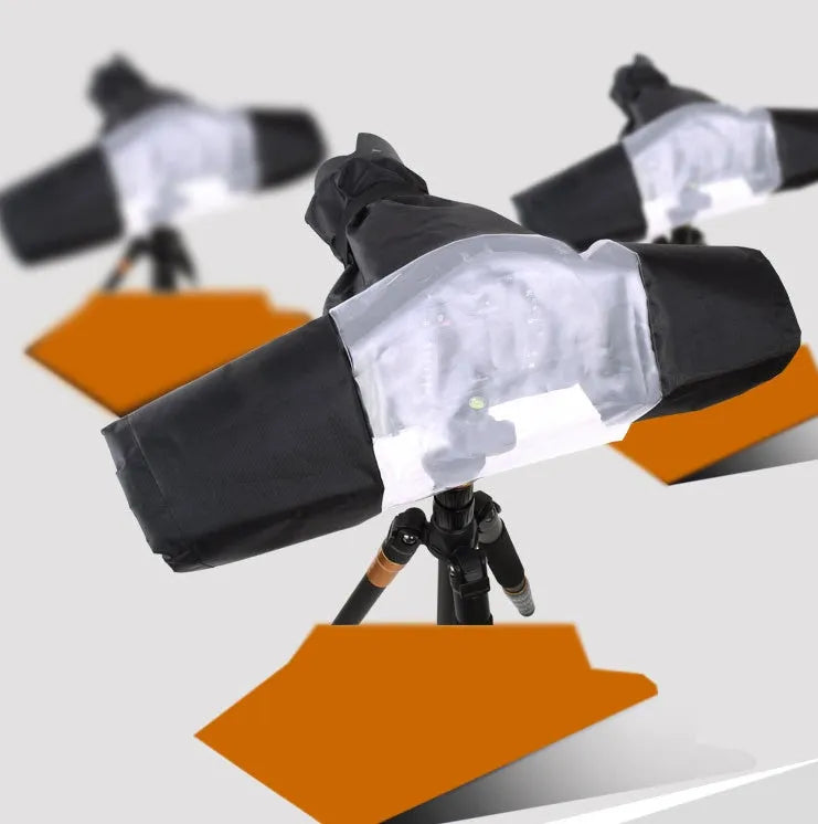 Transparent PVC rain cover for DSLR camera with long focus lens