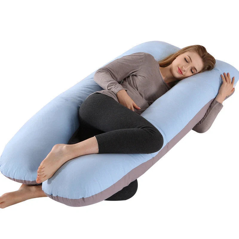 Comfort U-Shape Pregnancy Pillow with removable pure cotton cover for expectant mothers