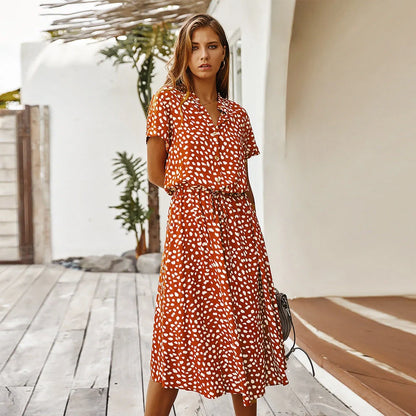 Women's Wave Point Short Sleeve Dress in various colors and sizes