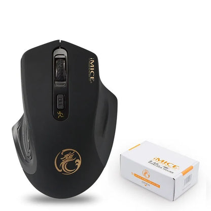 2.4G wireless USB optical mouse, 1600dpi, four-way roller, ergonomic, 100-120mm, Black Green Grey Red