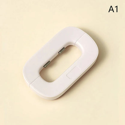Child safety refrigerator lock for baby-proofing cabinets in white and grey