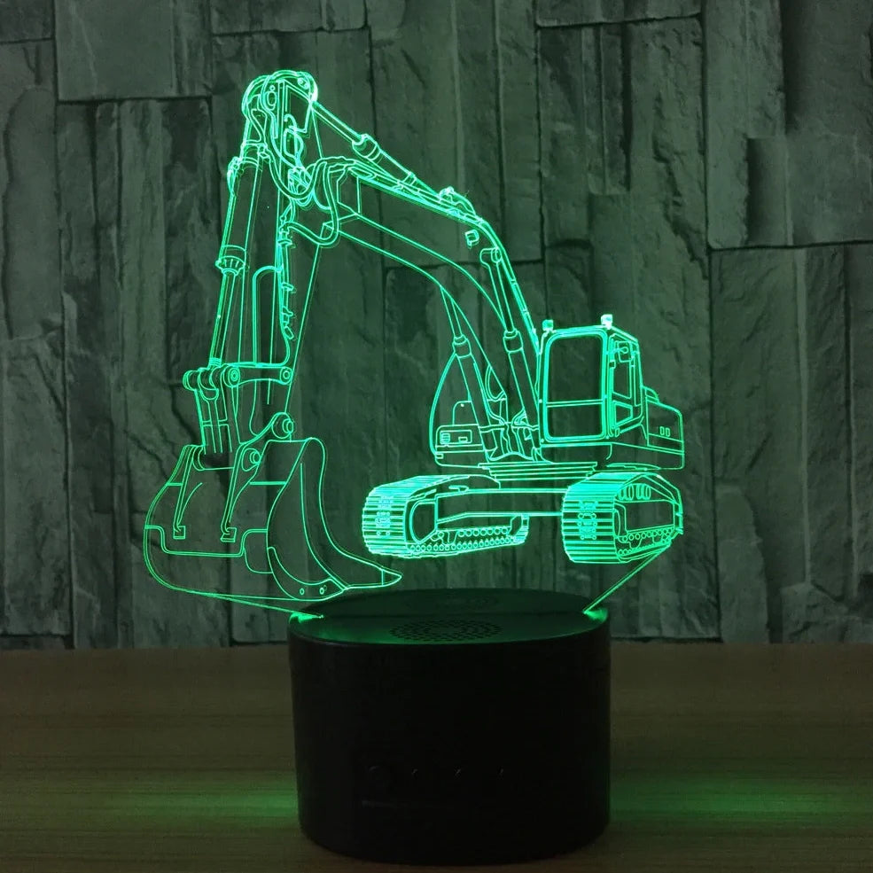 3D night light with touch control showing seven colour options and European design on 85mm base