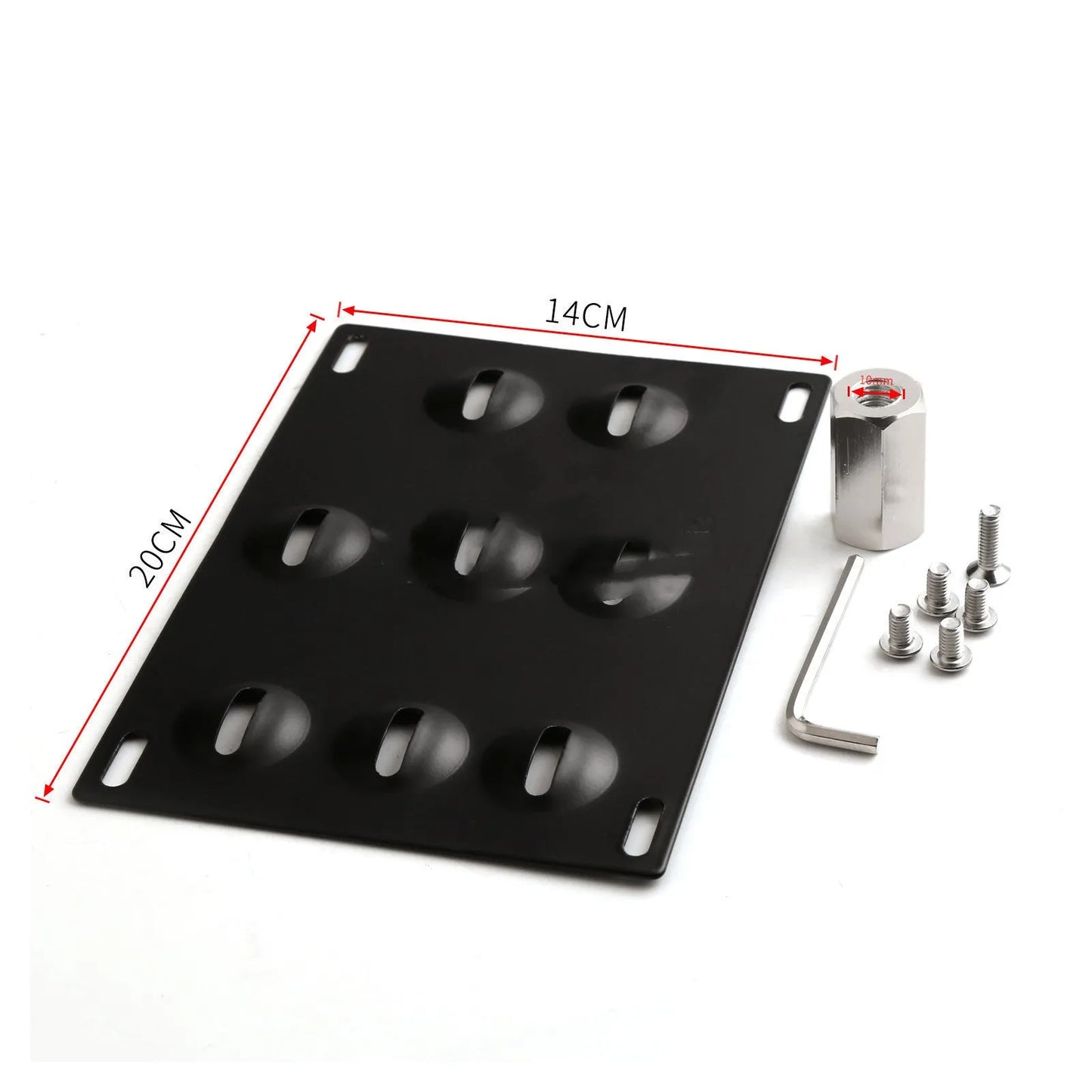American licence plate frame with trailer hook for car modification on vehicle