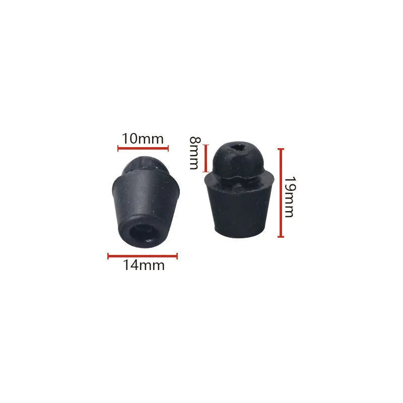Ten automotive rubber shock absorption buckles in X16 colour for vibration damping