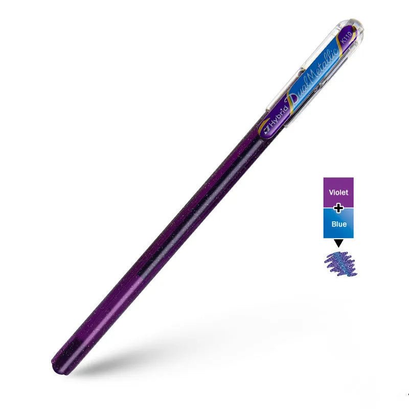 Flash gel pen with 1.0mm tip and pearlescent glitter ink in multiple colour options