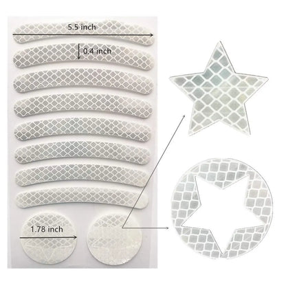 Bicycle reflective safety tape with a grid pattern in red, yellow, blue, and white colour options