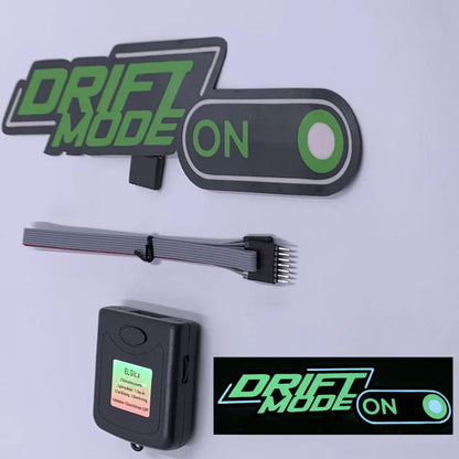 Luminous wall sticker kit showing adhesive film, driver unit, and connecting cable for glow in the dark decoration.