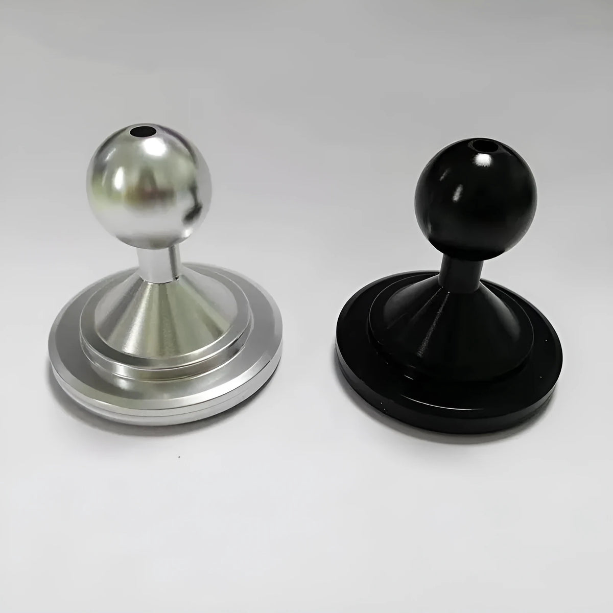 Aluminum alloy universal instrument panel mounting base plate in silver or black finish