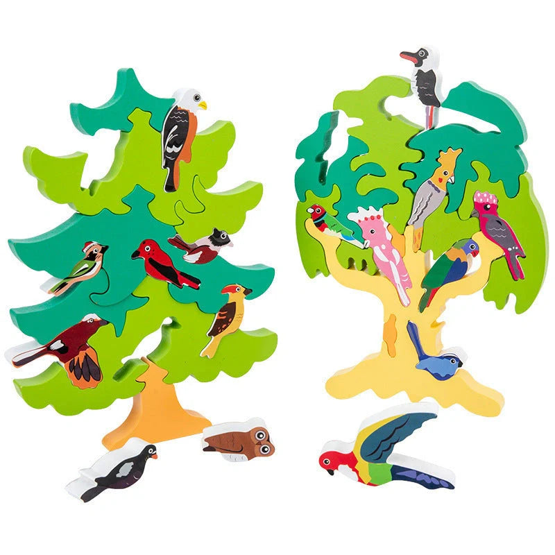 Wooden Bird Tree Three-dimensional Jigsaw Puzzle for children aged 4-6