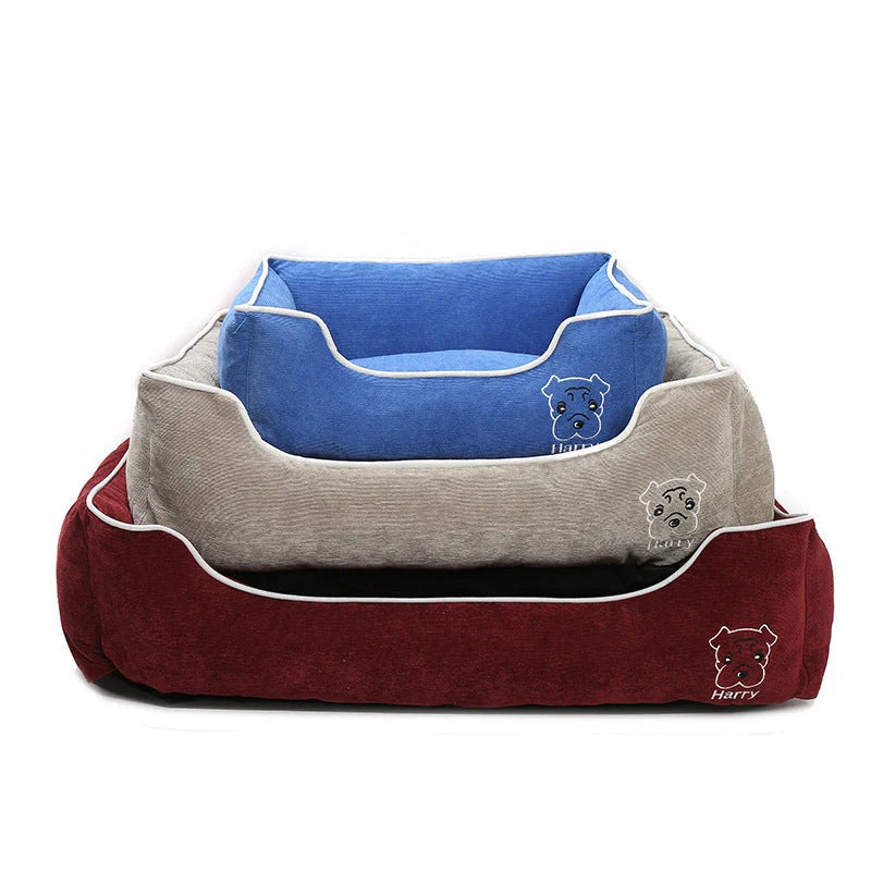 Bite resistant corduroy pet kennel in various sizes and colours