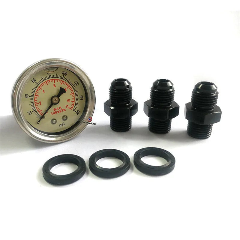 Black CNC aluminium fuel pressure regulator with adjustable 30-70 psi range