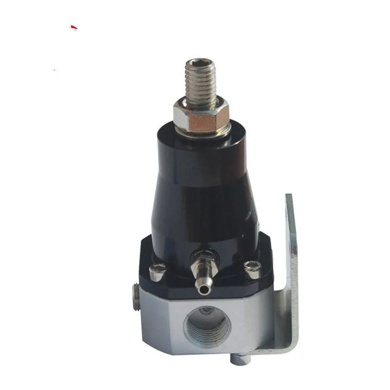 Black CNC aluminium fuel pressure regulator with adjustable 30-70 psi range
