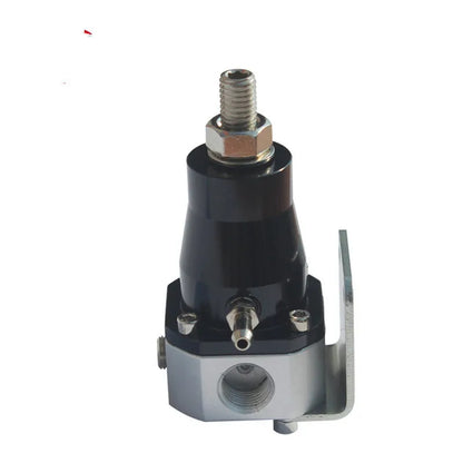 Black CNC aluminium fuel pressure regulator with adjustable 30-70 psi range