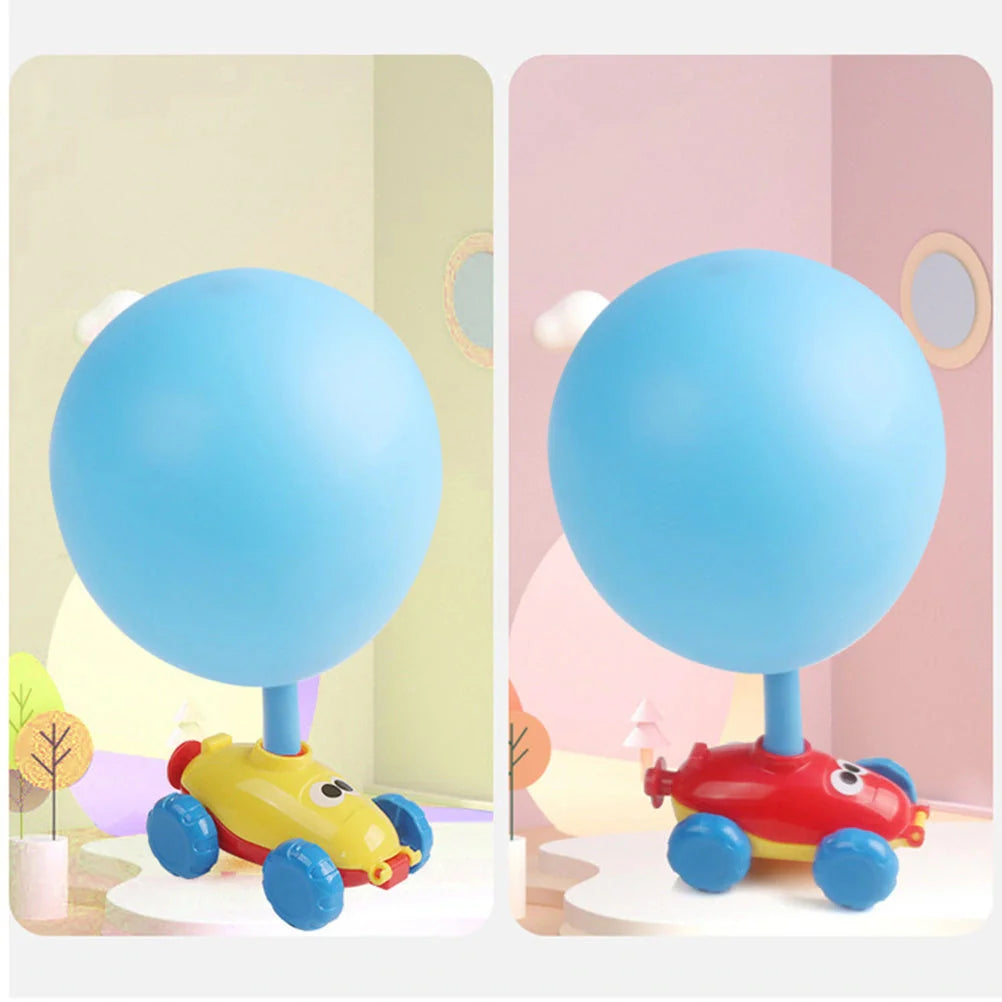 Children's air balloon powered car toy with ABS plastic construction