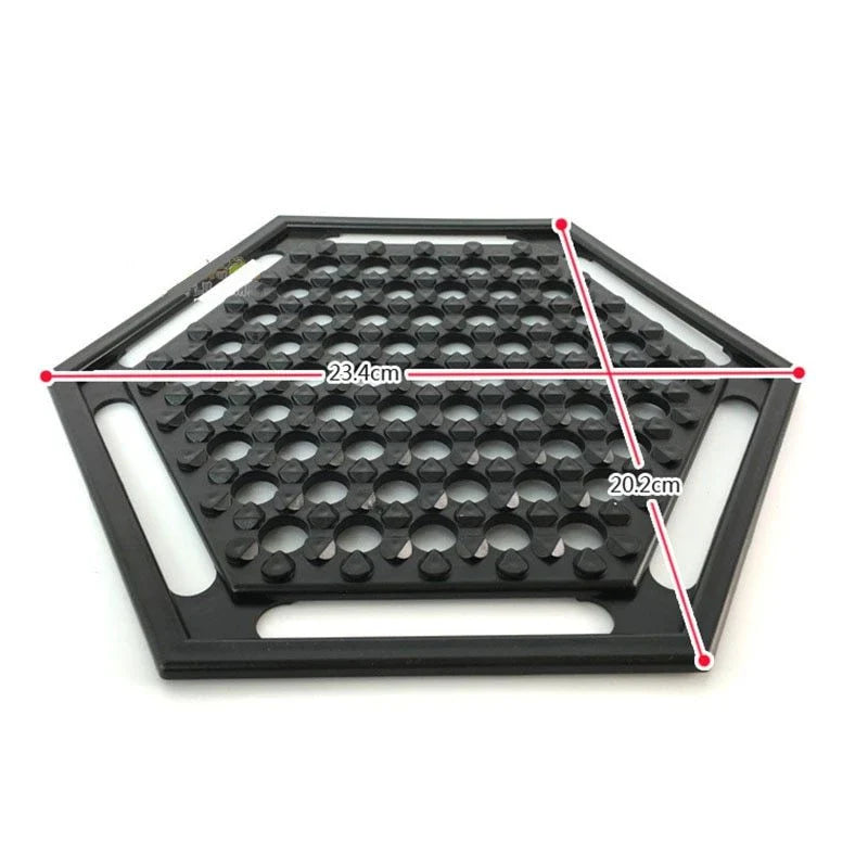 Abalone family board game with marble pieces on a wooden game board