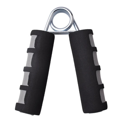 Hand grip strengthener with steel wire springs, sponge foam grip, 4.5cm, in Black gray, Black Blue, Black Red, Blue thread, or Dark green.