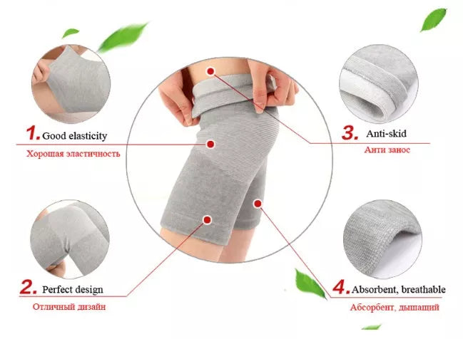 Knee support sleeves for joint pain and arthritis relief in black, skin, and gray