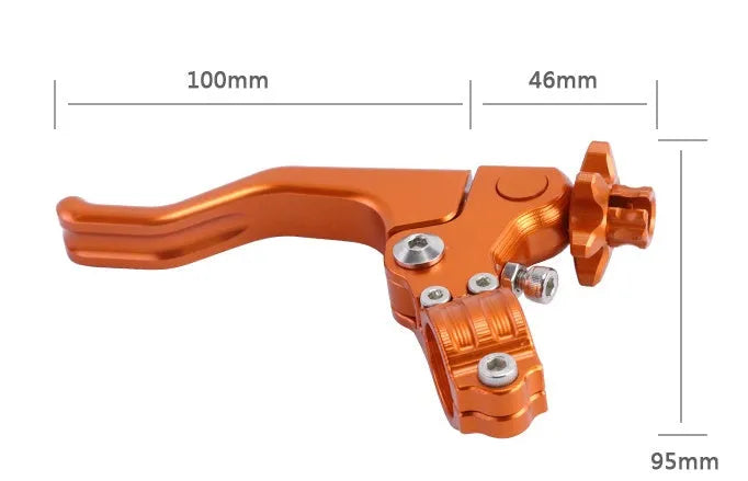 Two-finger aluminium alloy motorcycle clutch lever universal fitment black blue gold green orange red silver titanium colour options