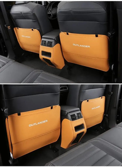 Three-piece anti-kick pad set for Outlander car seat leather protection