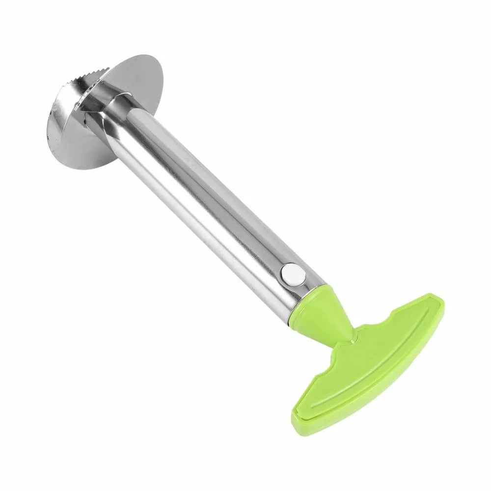 Stainless steel pineapple peeler tool with ABS handle in black, green and yellow colour options