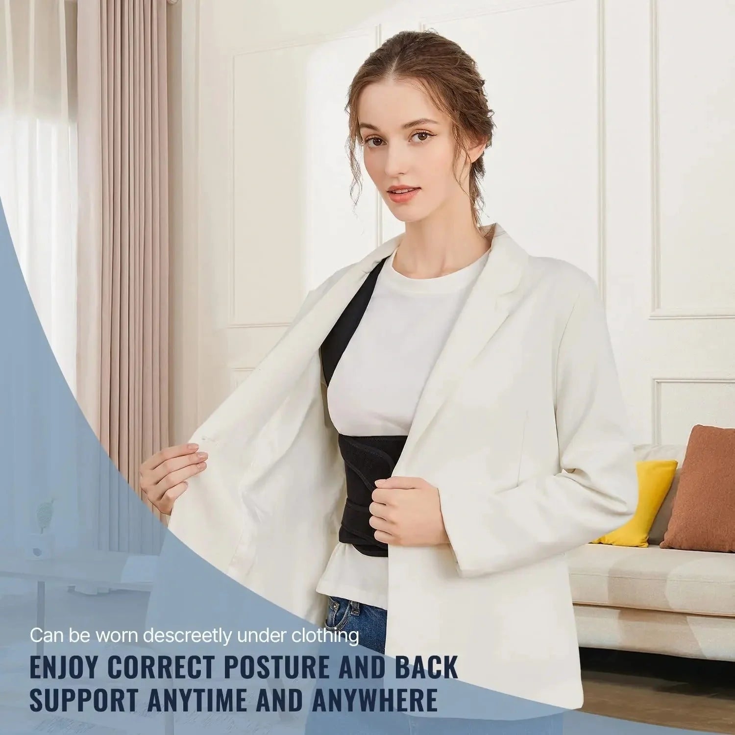 Invisible posture corrector belt for adults, breathable neoprene design