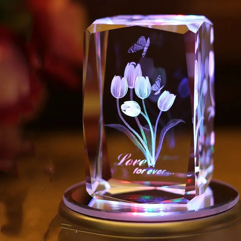 Small colourful MP4 Bluetooth LED crystal light night lamp in gift box