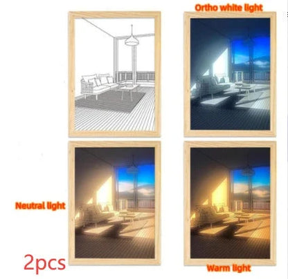 Customizable illuminated picture frame with adjustable LED lighting for home decor